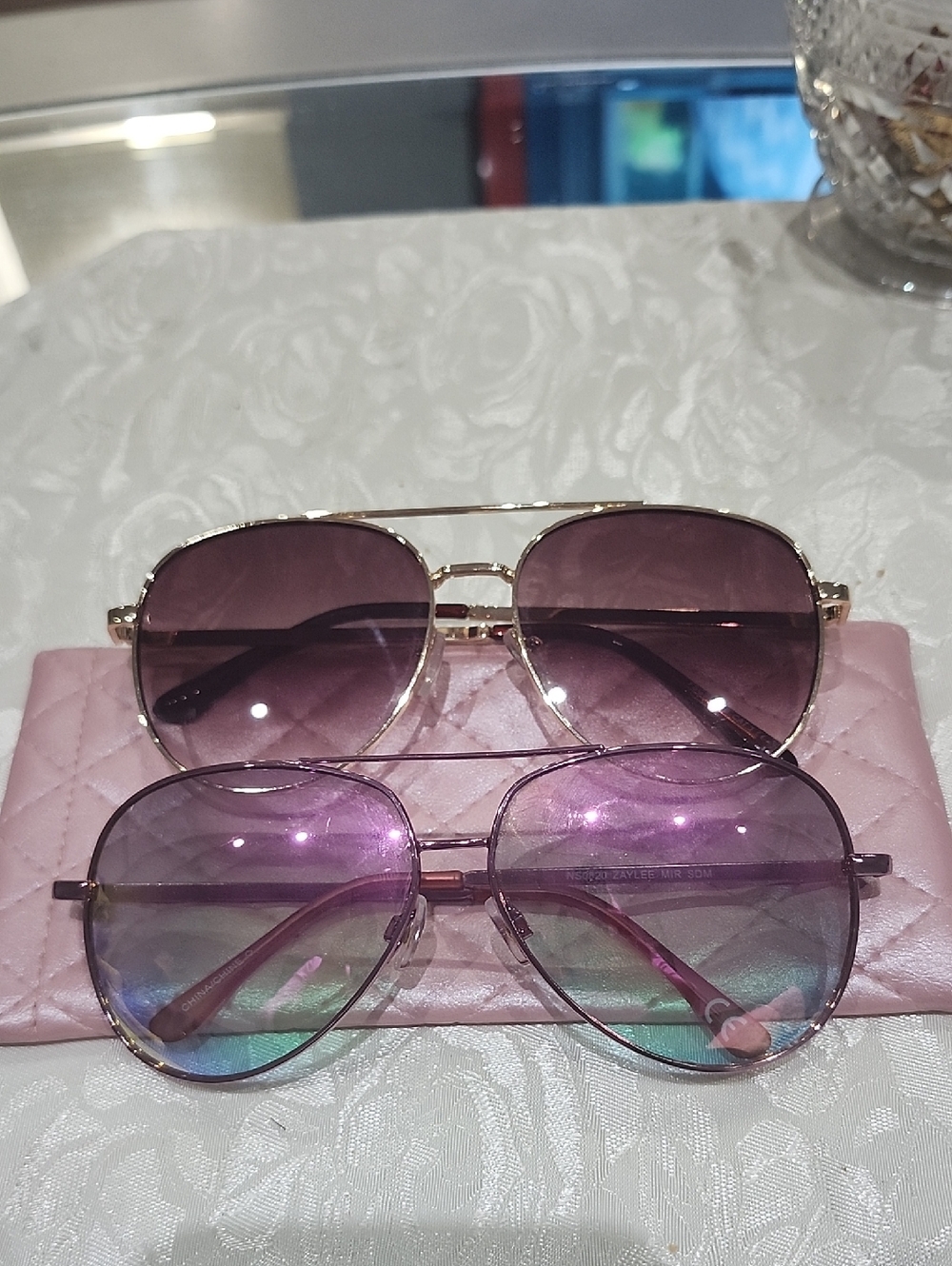 2pc Foster Grant, Zaylee Aviator Sunglasses - Stylish UV Shades